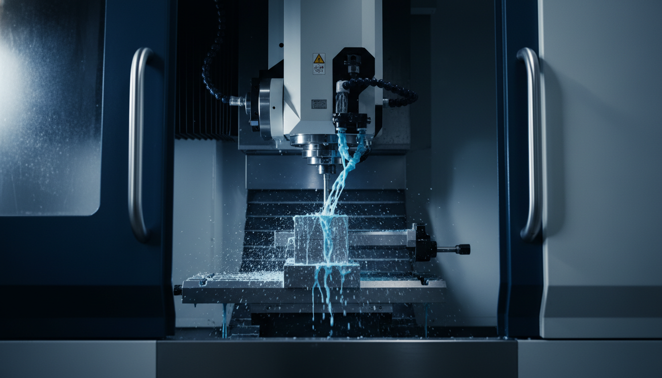 Modern CNC milling machine in operation